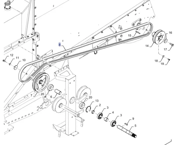 87628478 - Ремень привода изм. с суппорта промежут. 515мм ТС5080, ТС5.90